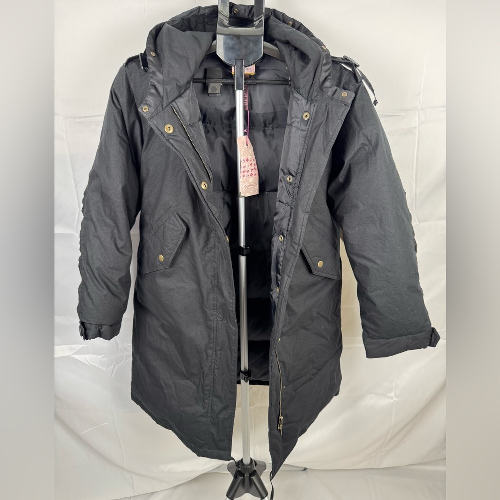 NWT Buffalo David Bitton Down Parka Women’s S Black Hooded Winter Coat